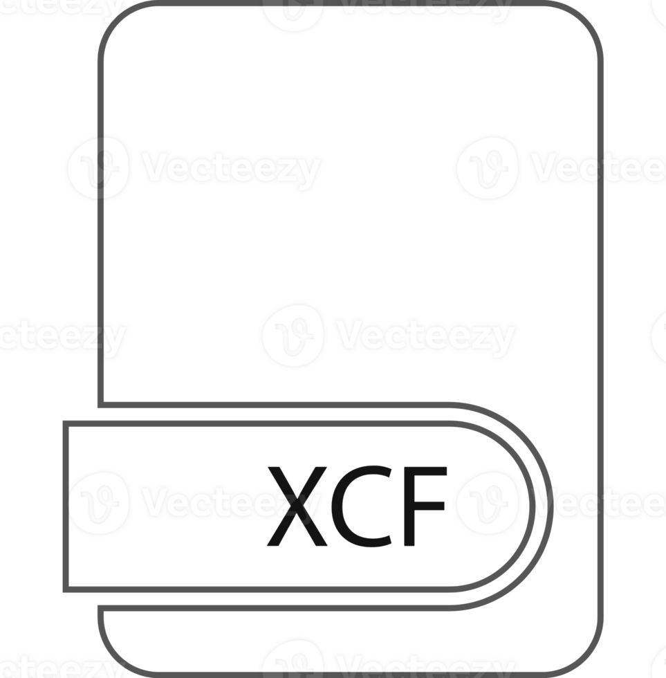 Xcf File Format Icon Black Outline And Light Color Text png