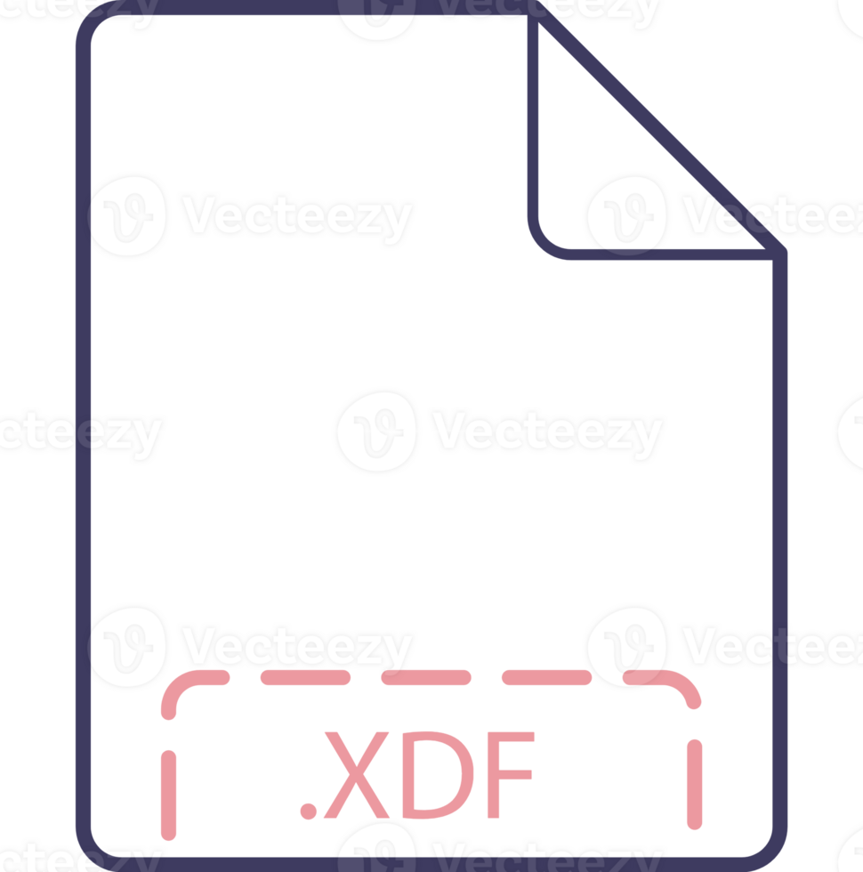 Modern Xdf File Icon Deep Rounded Outline png
