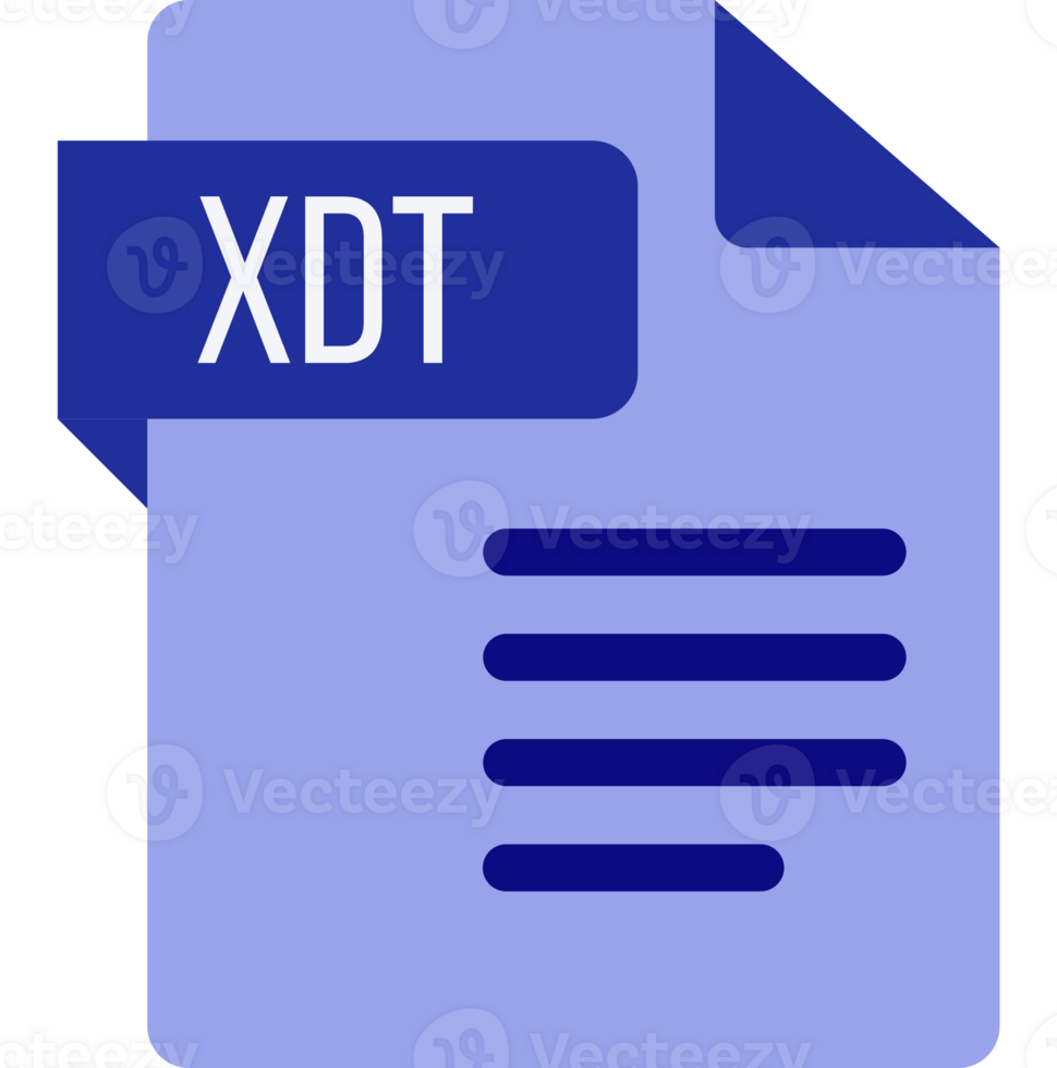 Modern Xdt File Icon With Dark Ciolor And Folded Doc png
