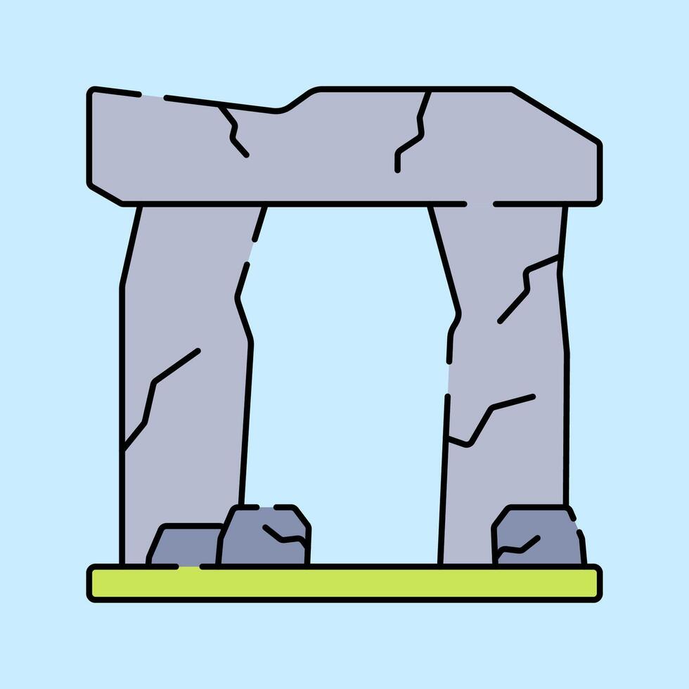 Stonehenge Flat design style, grey stone monument, symbolizing ancient history, great for travel promotions, cultural projects, and historical presentations. vector