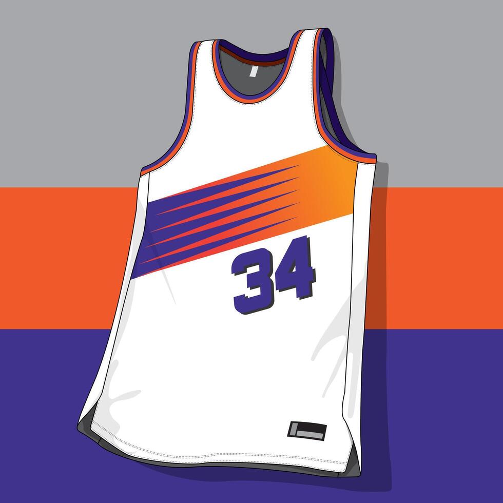 Vintage retro design of basketball jersey uniform template vector