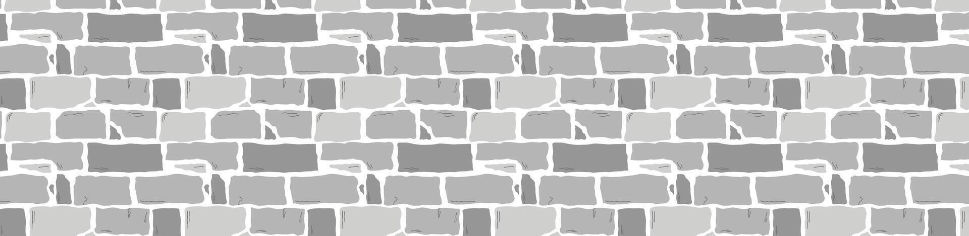 gray stone brick wall pattern background vector
