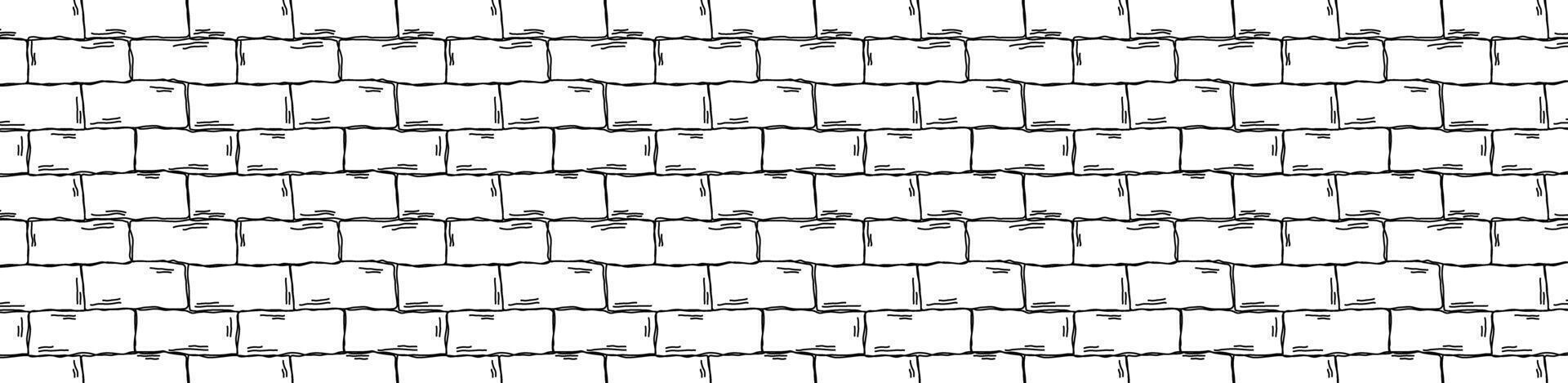 brick doodle pattern background grunge vector