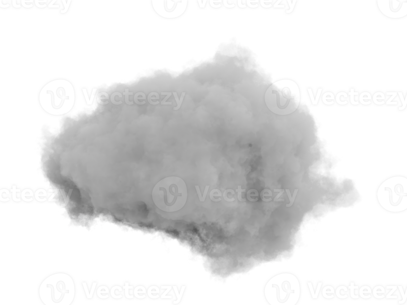 Soft, thick cloud floating on a transparent background. png