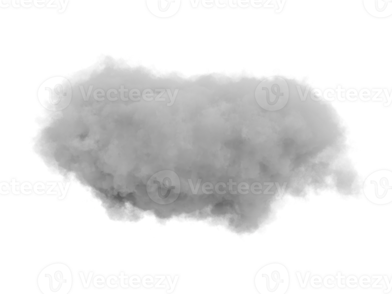 Puffy, soft cloud with a misty effect on a transparent background. png
