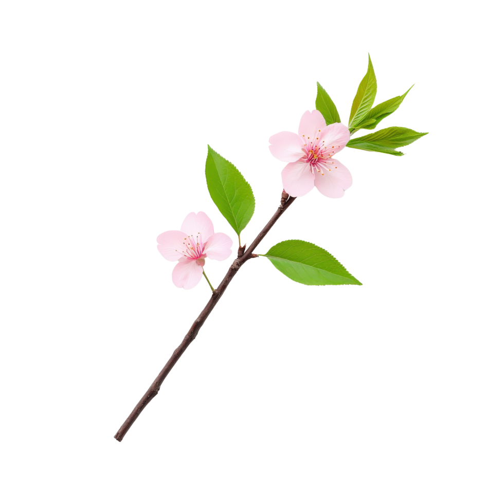 A single pink flower on a branch png