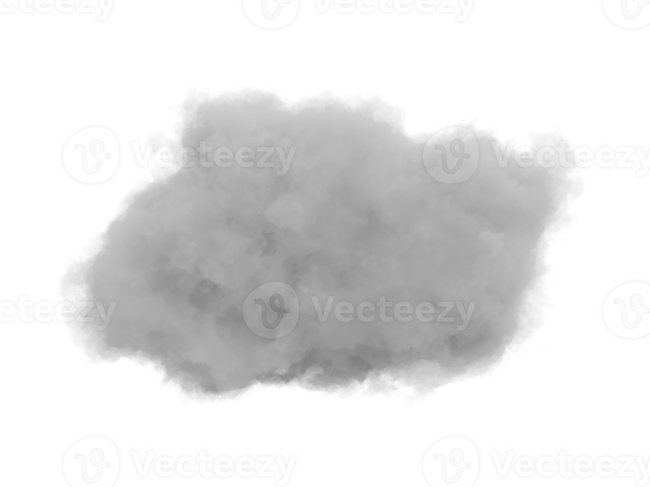 Fluffy white cloud with a misty appearance, transparent background. png