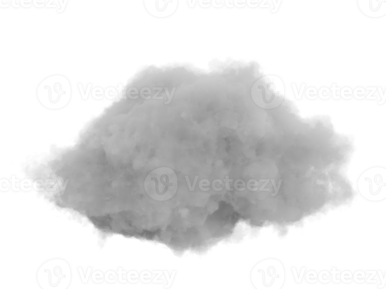 White fluffy cloud with misty edges, transparent background. png