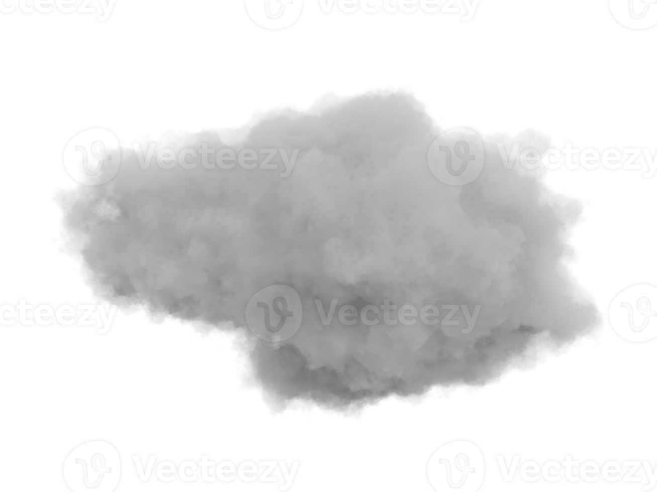Dense white cloud with voluminous, soft texture on transparent background png