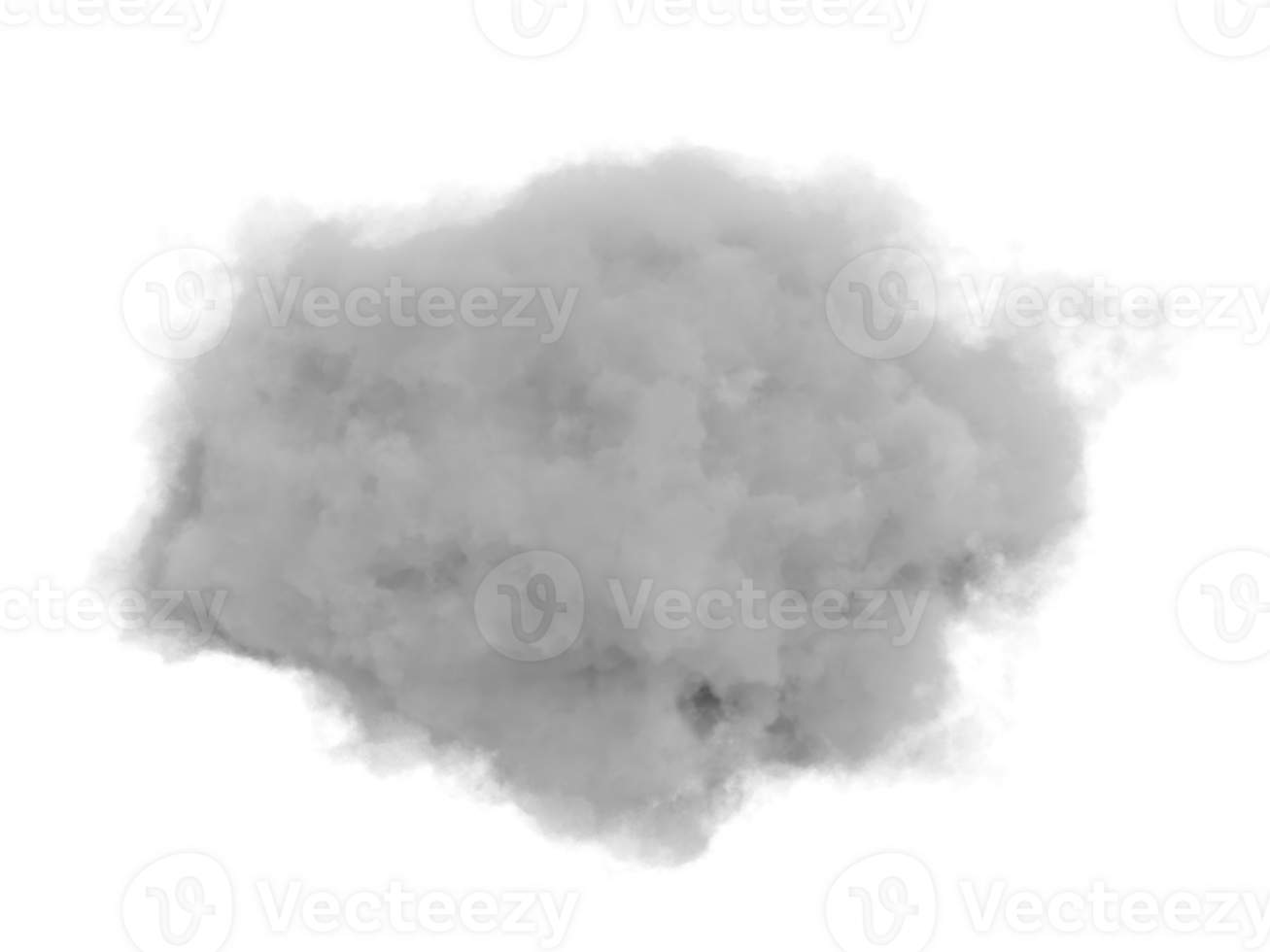 Large, puffy cloud with soft and light smoke-like texture, transparent background. png