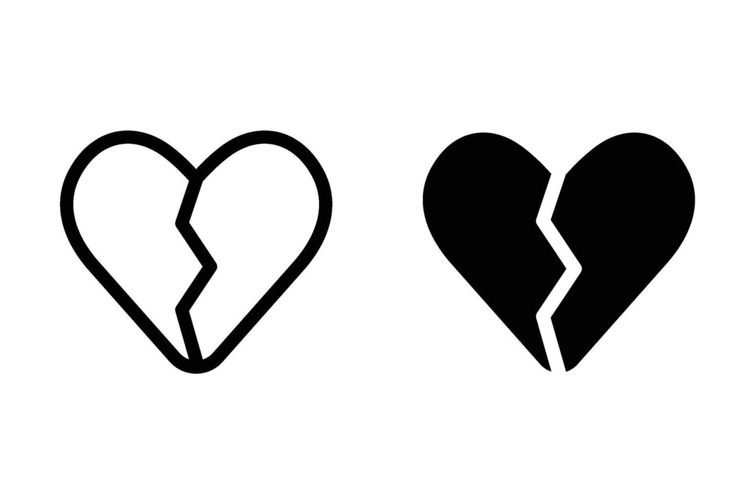 Broken Heart icon. broken heart sign. for mobile concept and web design. illustration vector
