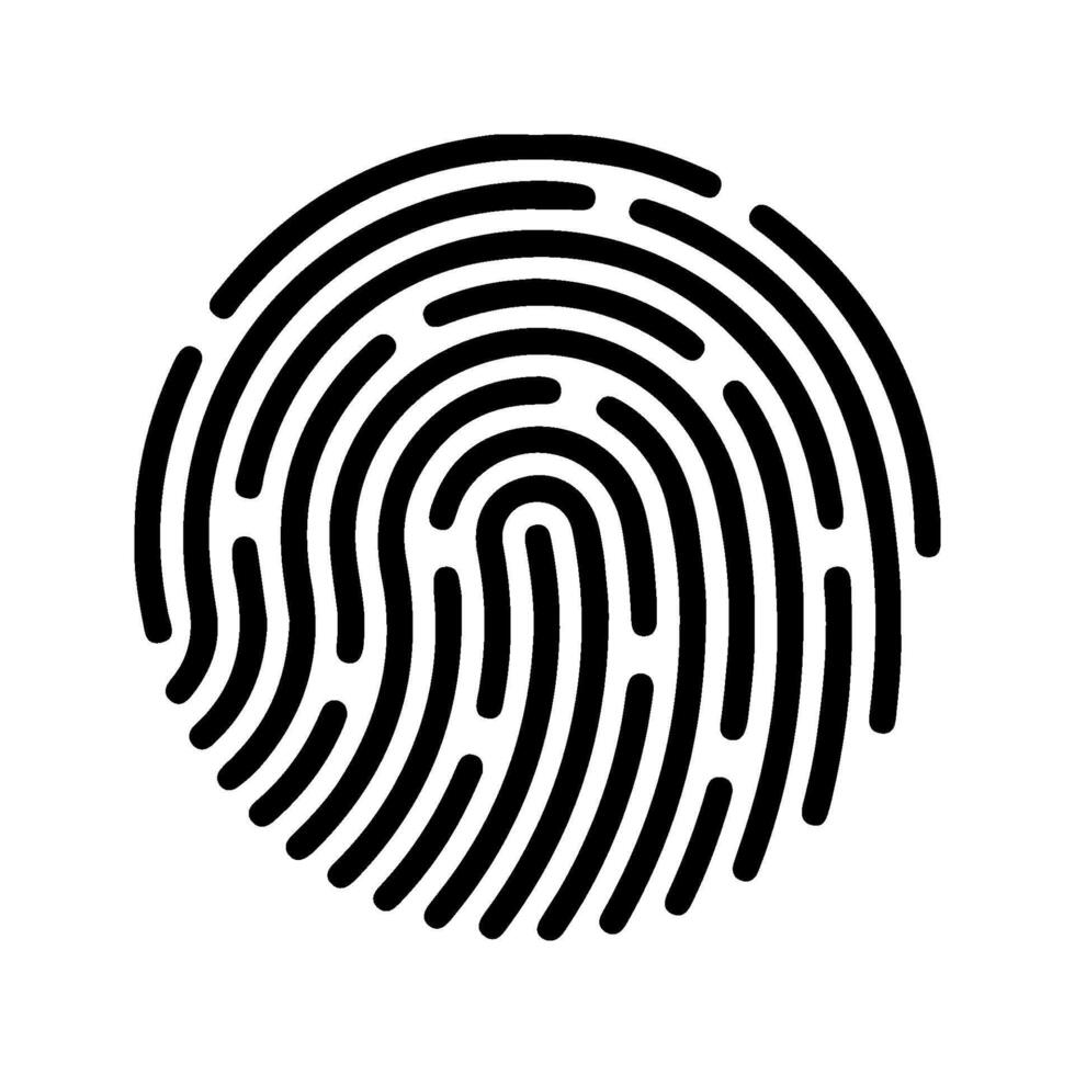 fingerprint icon Touch ID icon isolated fingerprint design. Scanner icon. illustration vector