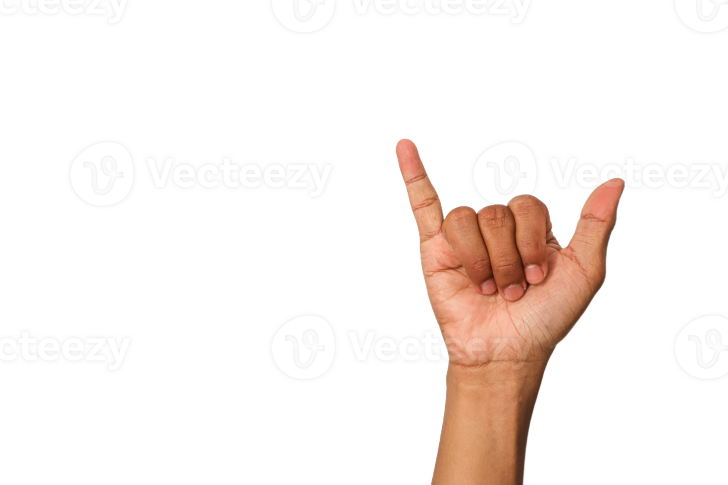 Brown Hand Shaka Sign Gesture On Black Background Images For Graphic Design and Illustration Design png