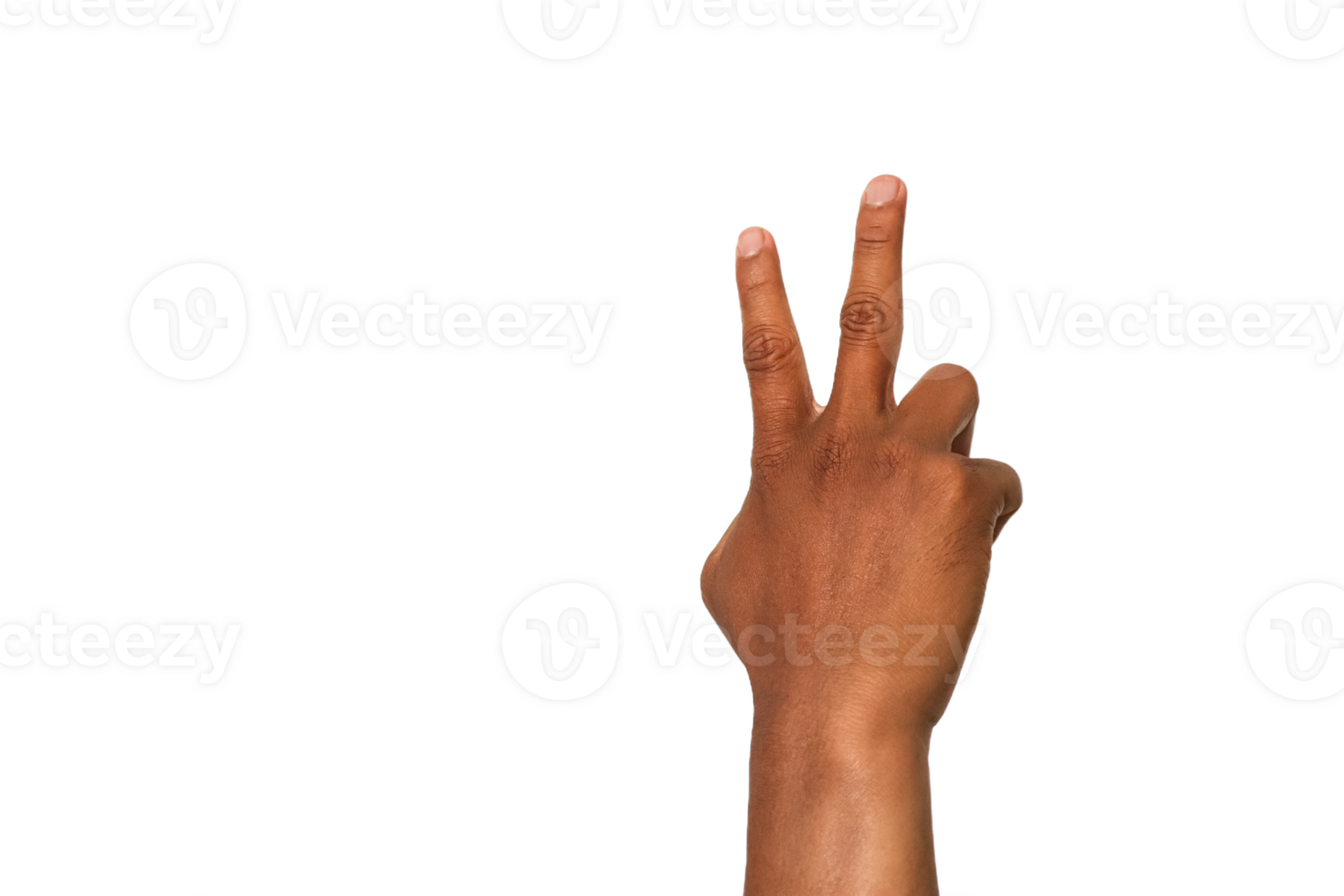 Brown Hand Displaying Three Fingers Against Dark Backgrounds and Colors With No Defects Identified png