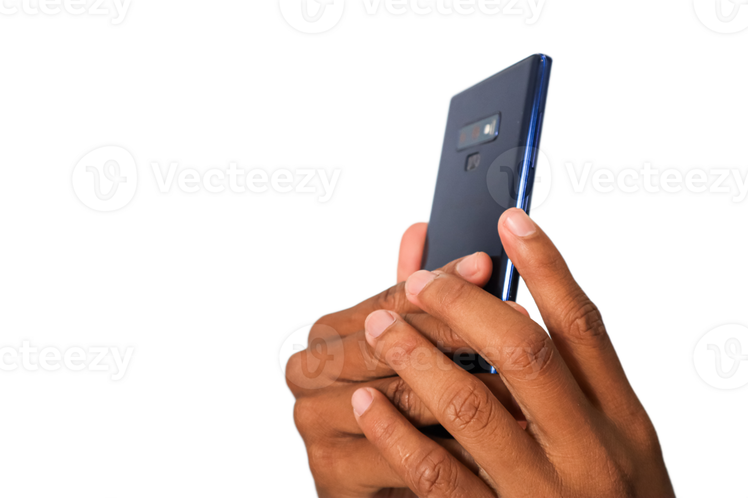 Dark Smartphone Held In Hands, Blue Edge Lighting Mobile Phone, Hands, Technology, Digital Device png