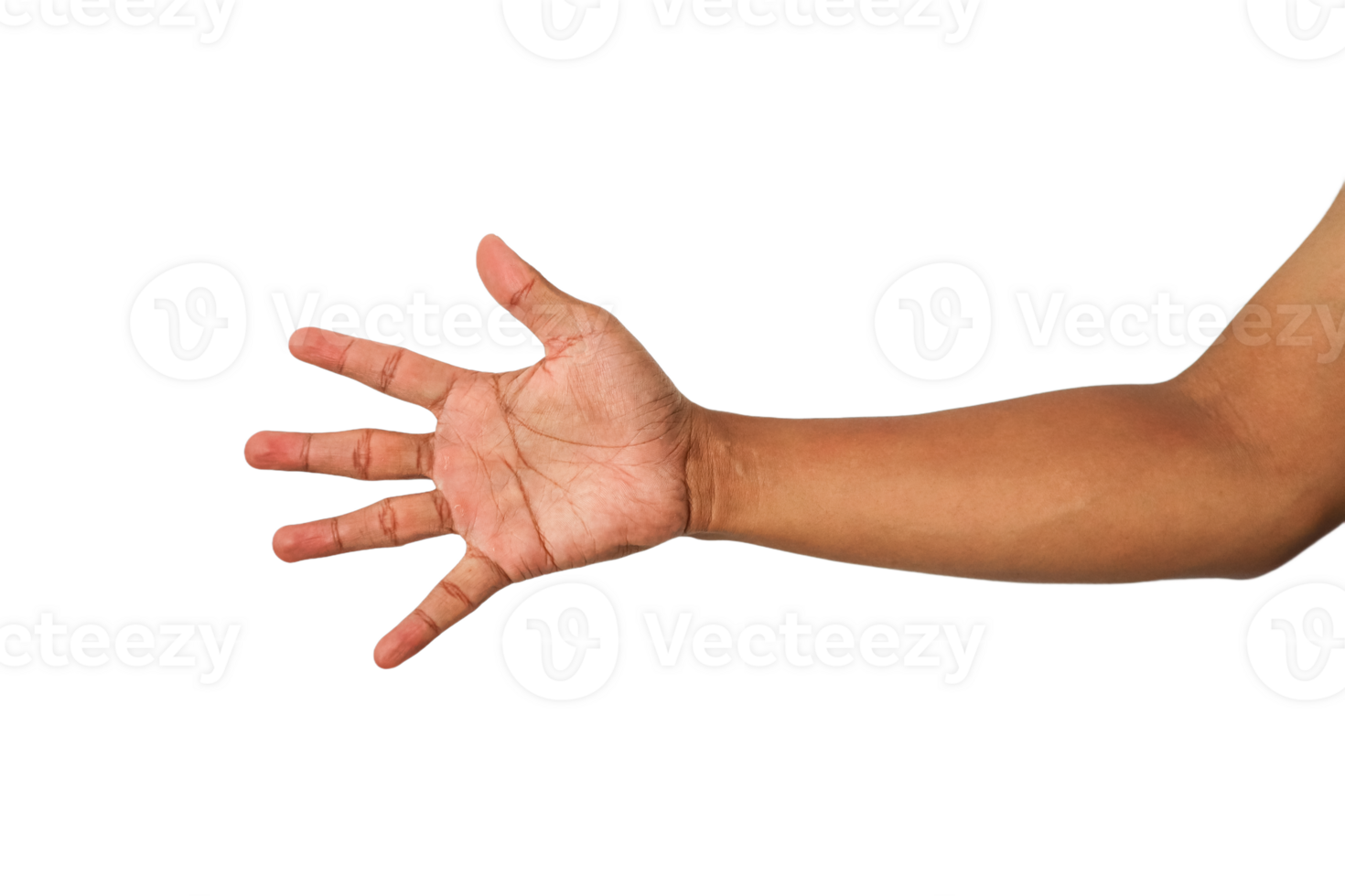 Outstretched Brown Hand On Transparent Backgrounds and Its Details description. png