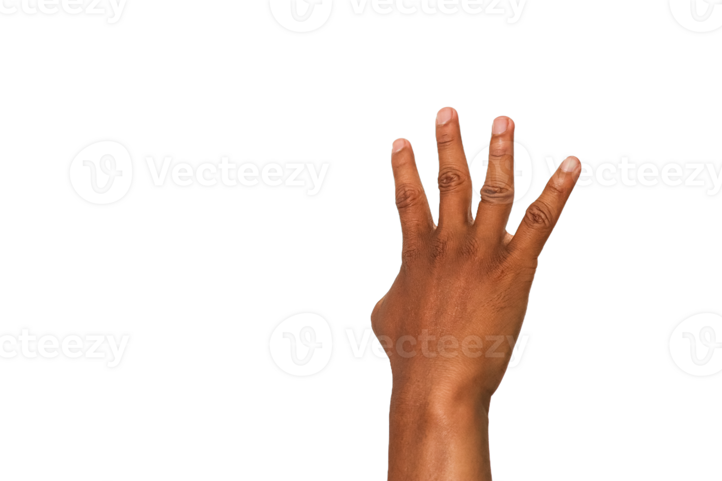 Brown Hand Gesturing Four On Transparent Backgrounds png