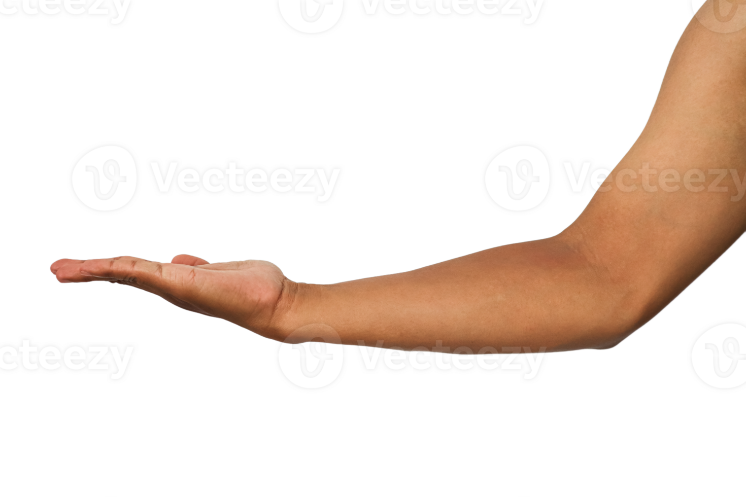 Open Brown Hand, Arm Extended, Transparent Backgrounds png
