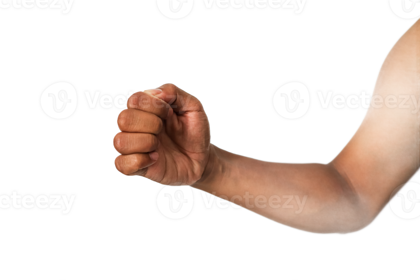 Clenched Fist Brown Skin Male Arm Studio Shot for Presentation or Project Uses Only. No Explicit png