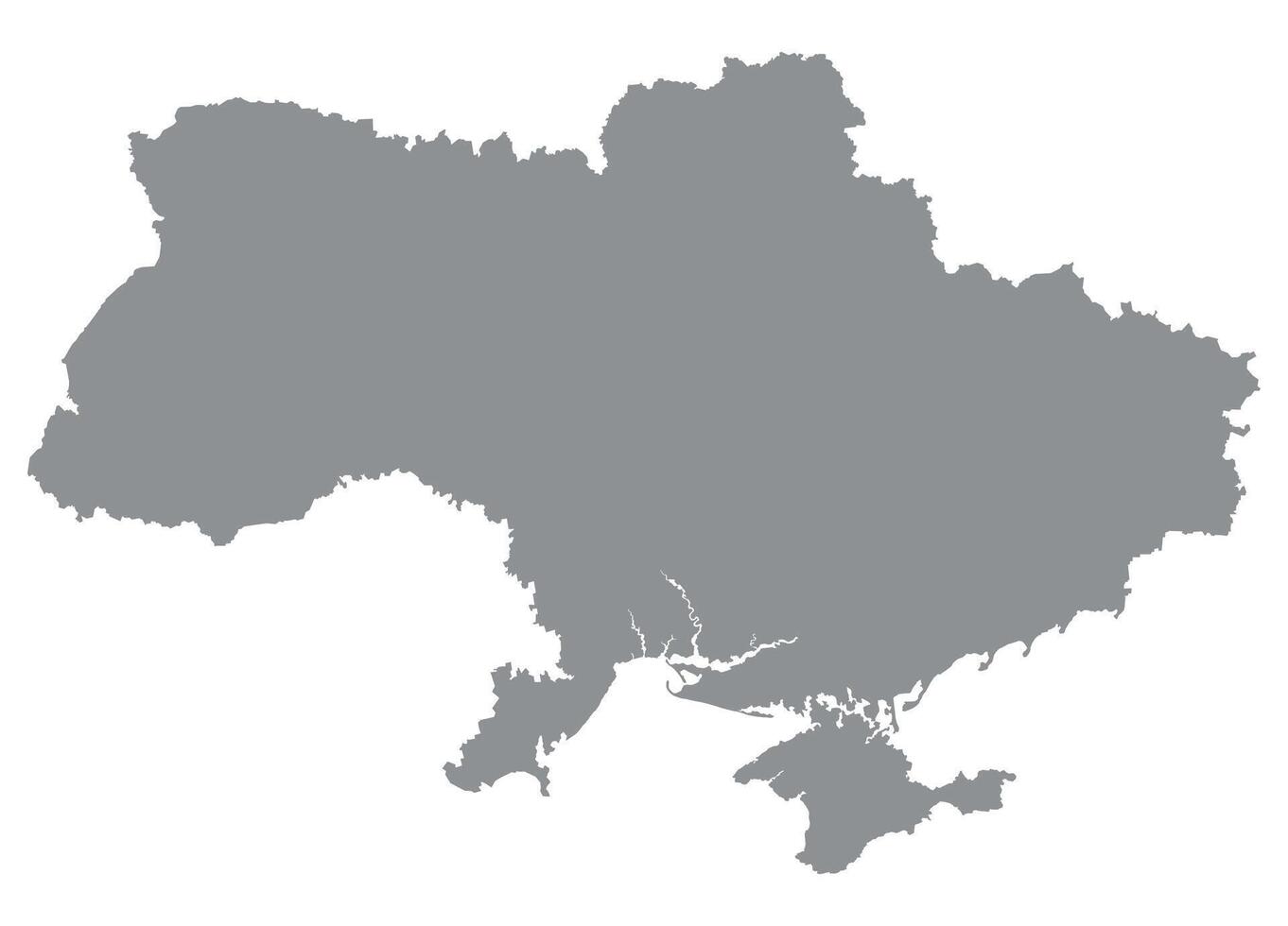 Map outline of Ukraine highlighting waterways in a simplified gray design with no labels or details vector