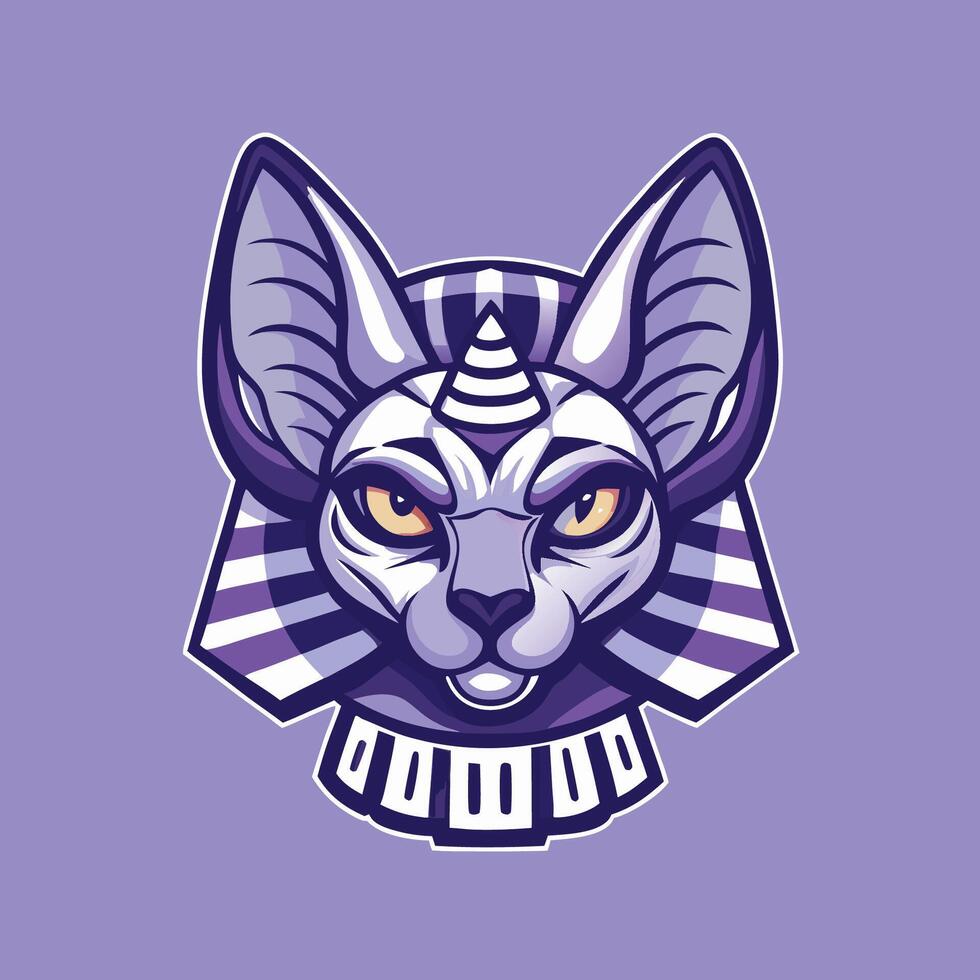 Adorable Sphinx Cat Head Mascot for Graphic Designs and Illustrations vector