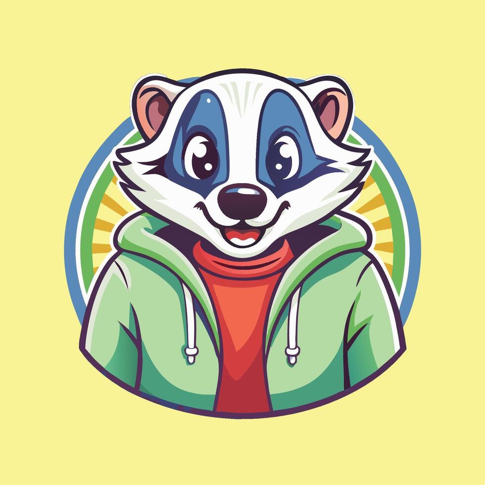 Character Illustration of a Badger in EPS 10 Format vector