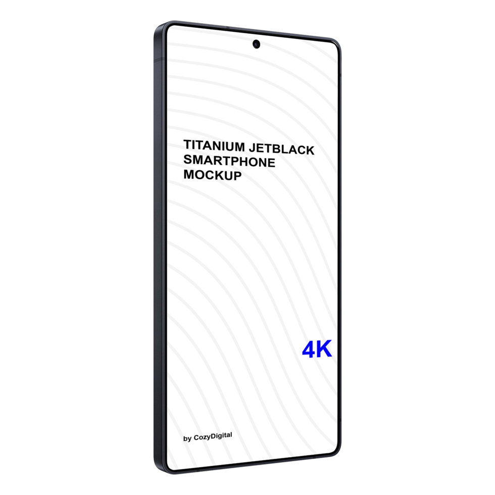 Ultra Titanium Jetblack Smartphone Mockup Without Background Isometric psd
