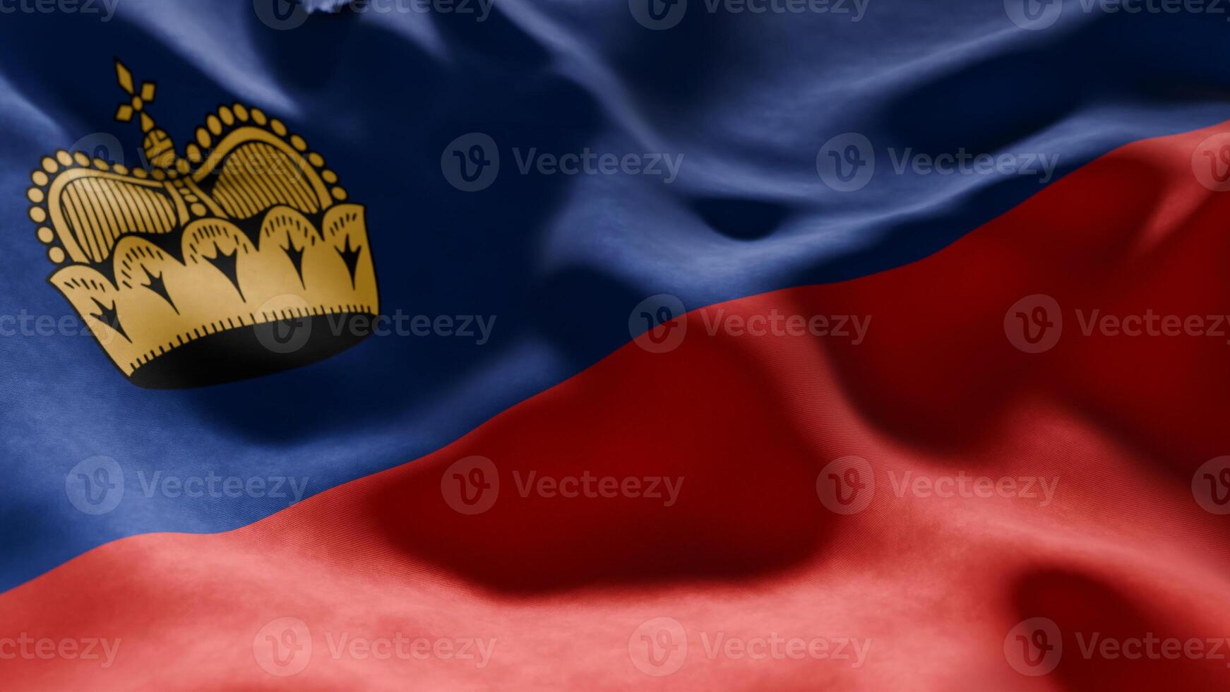 Close-up of Waving Liechtenstein flag photo