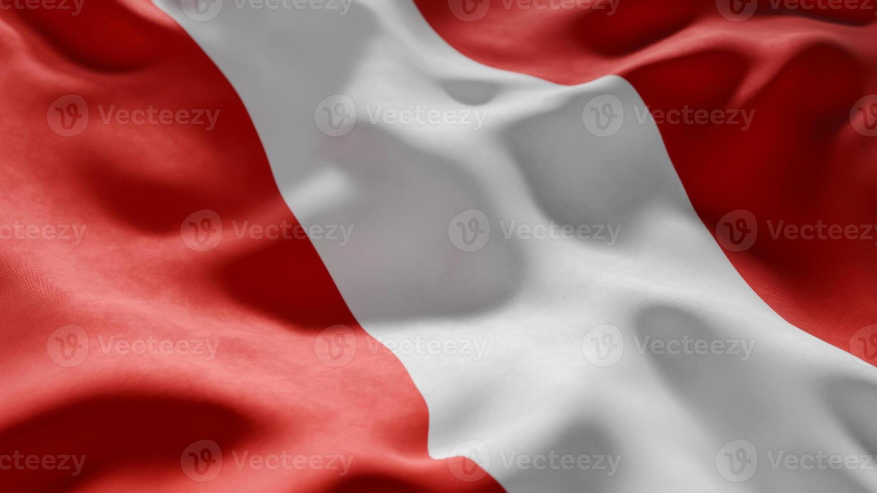 Close-up of Waving Peru flag photo