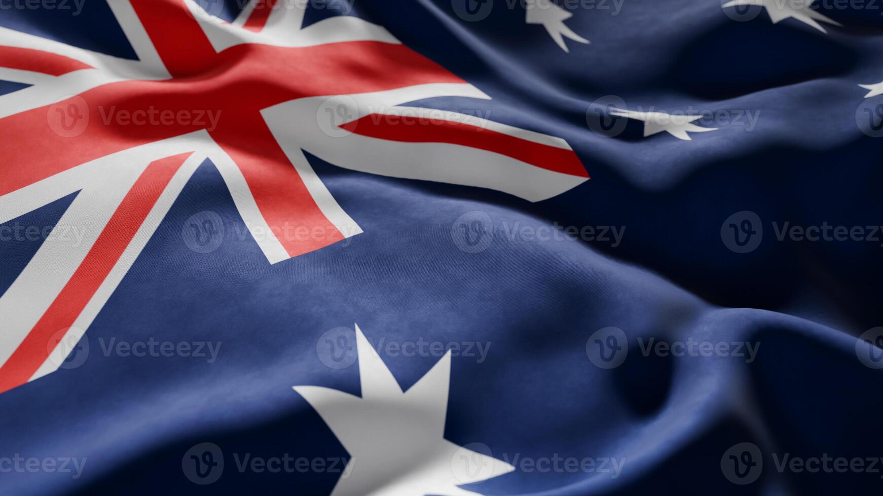 Close-up of Waving Australian flag photo