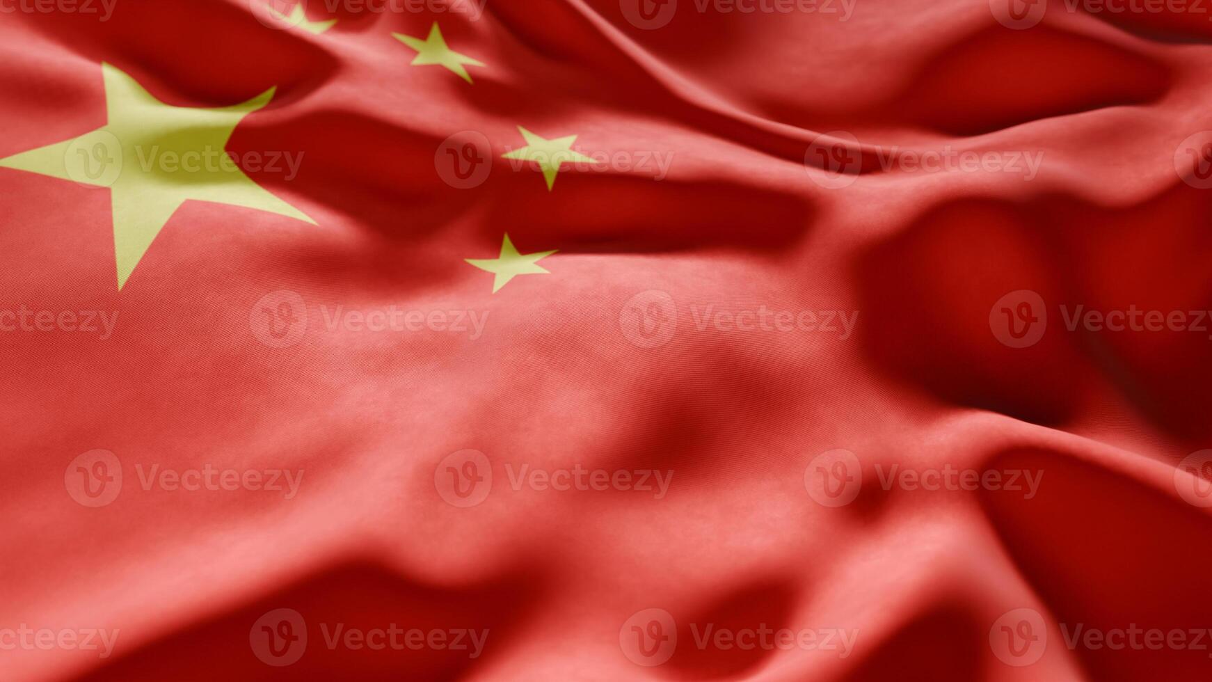 Close-up of Waving China flag photo