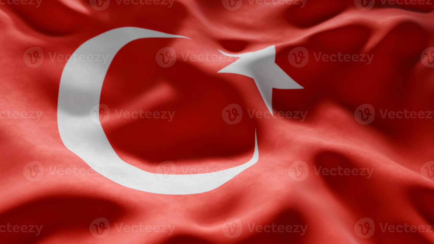 Close-up of Waving Turkey flag photo