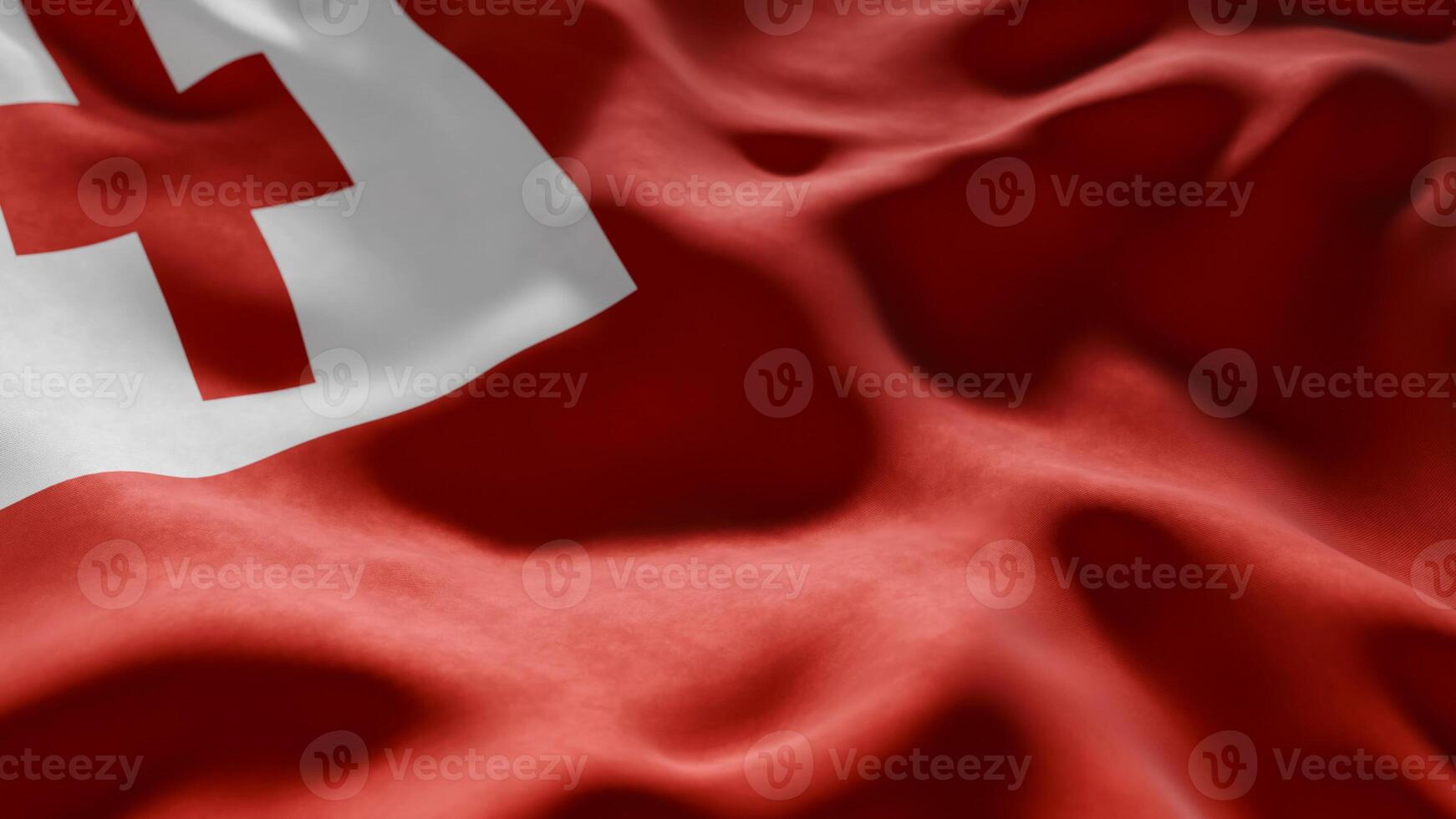Close-up of Waving Tonga flag photo