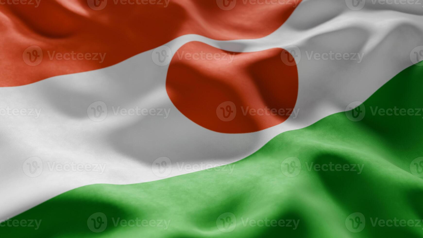 Close-up of Waving Niger flag photo