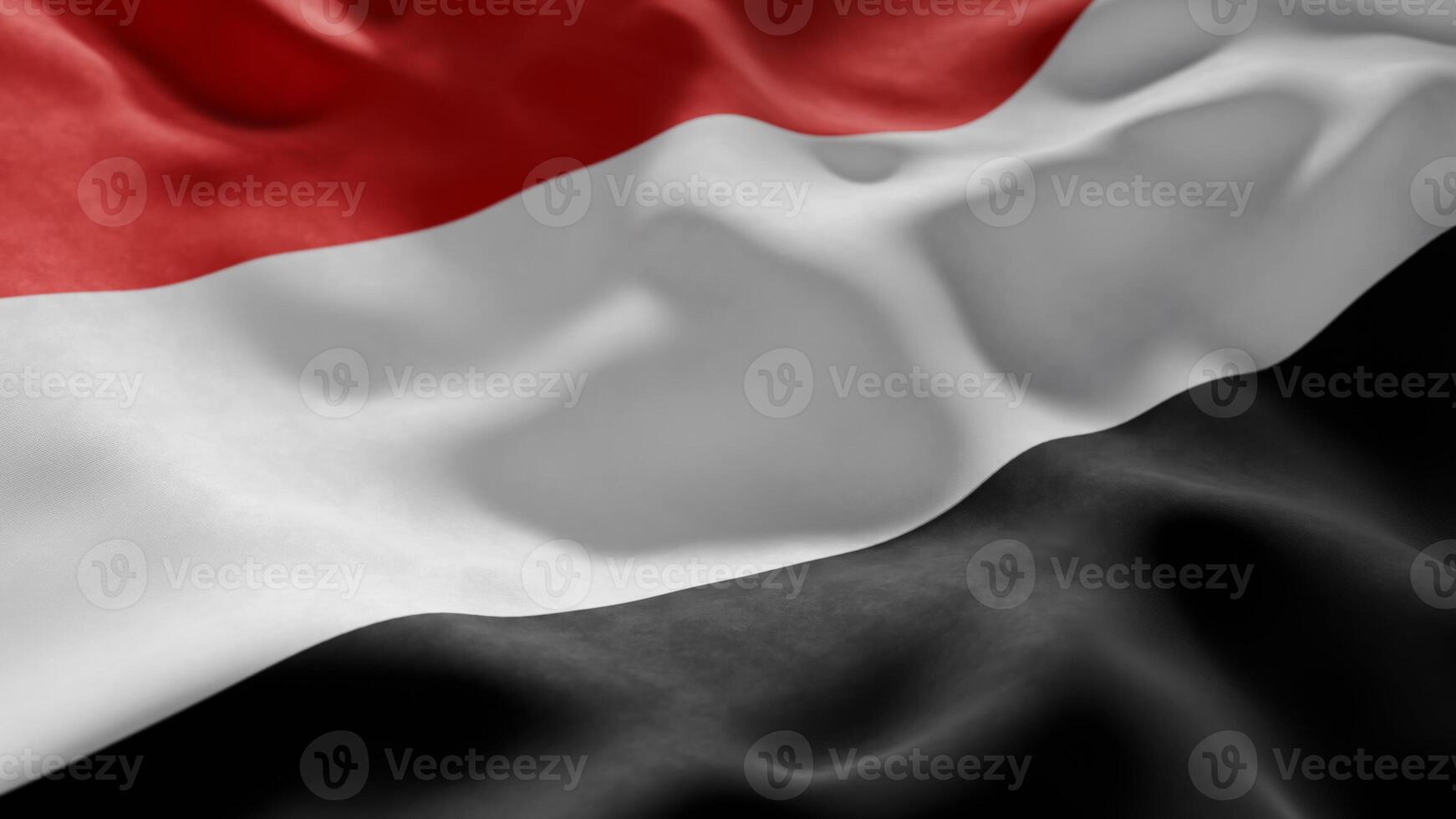 Close-up of Waving Yemen flag photo