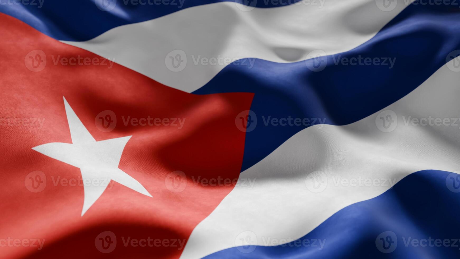 Close-up of Waving Cuba flag photo