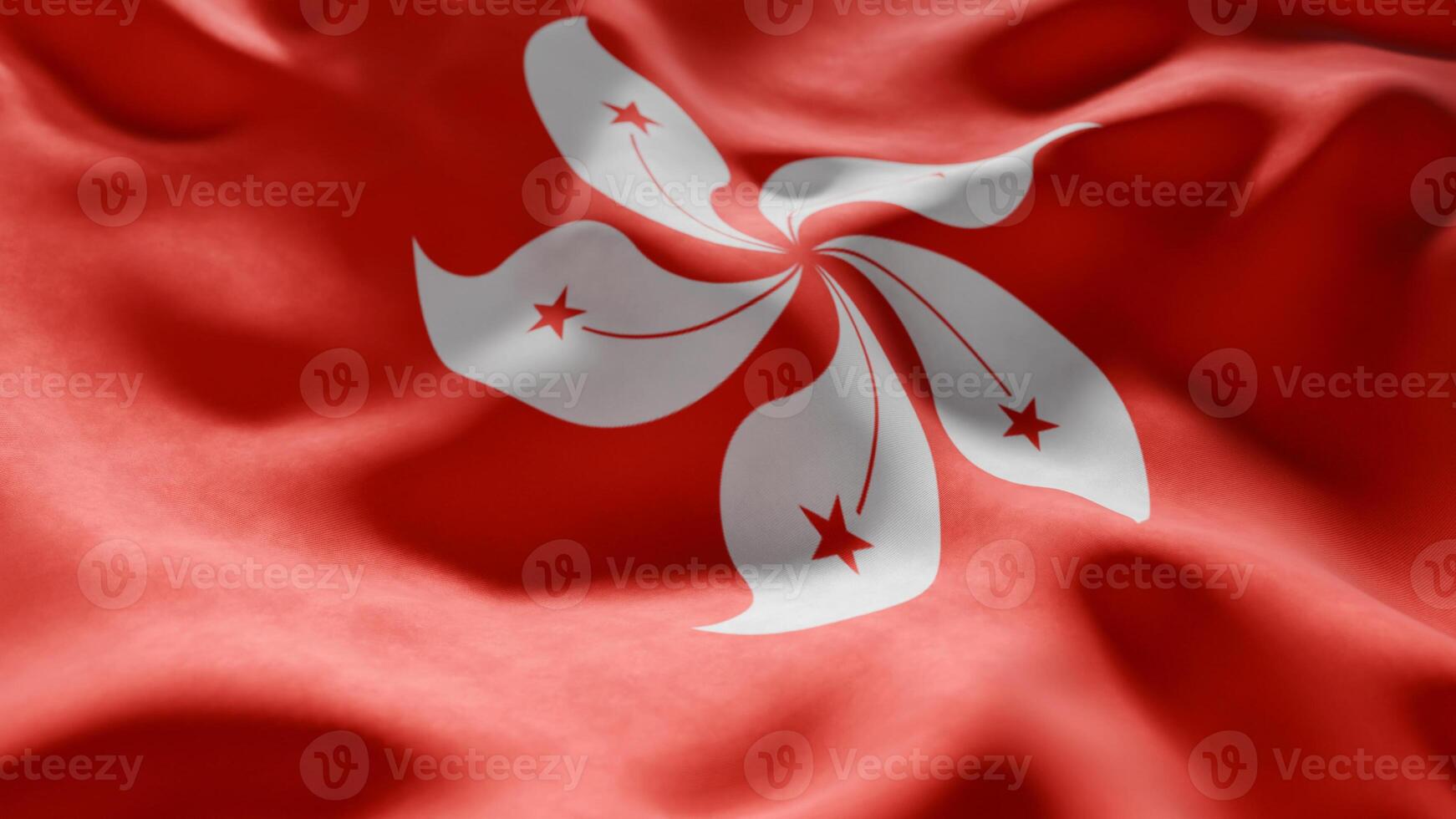 Close-up of Waving Hongkong flag photo