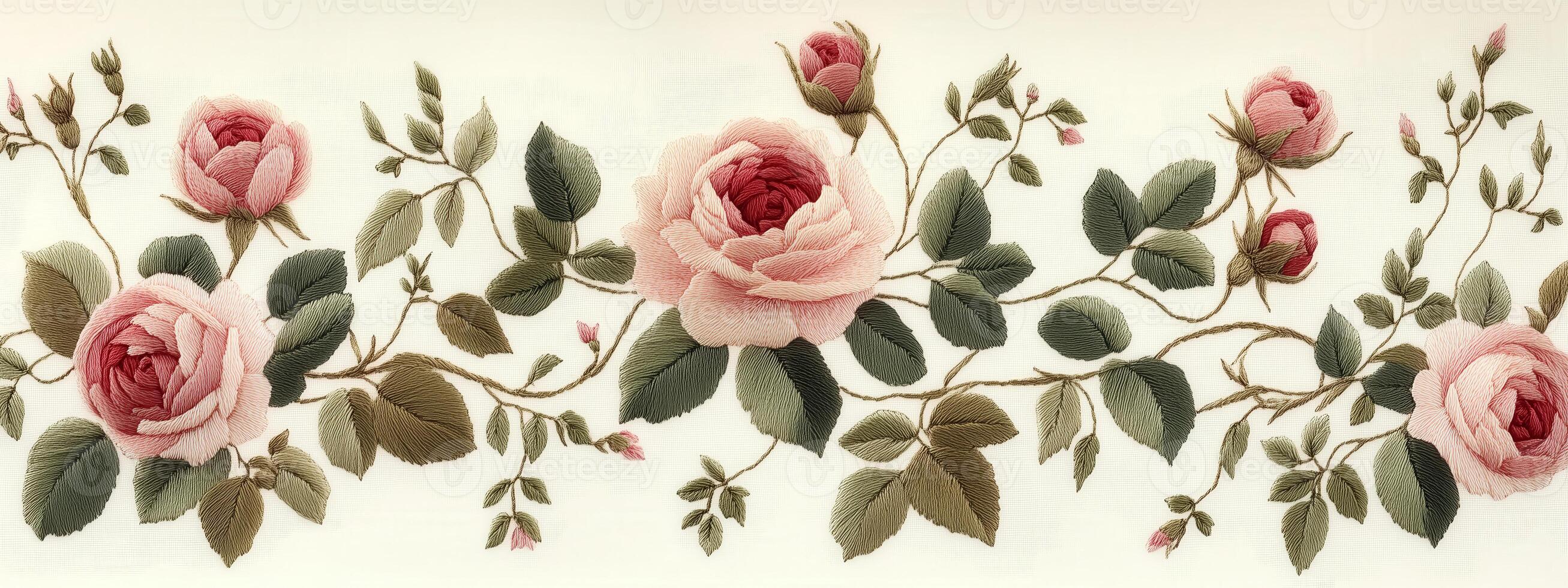 A painting of pink roses on a white background photo