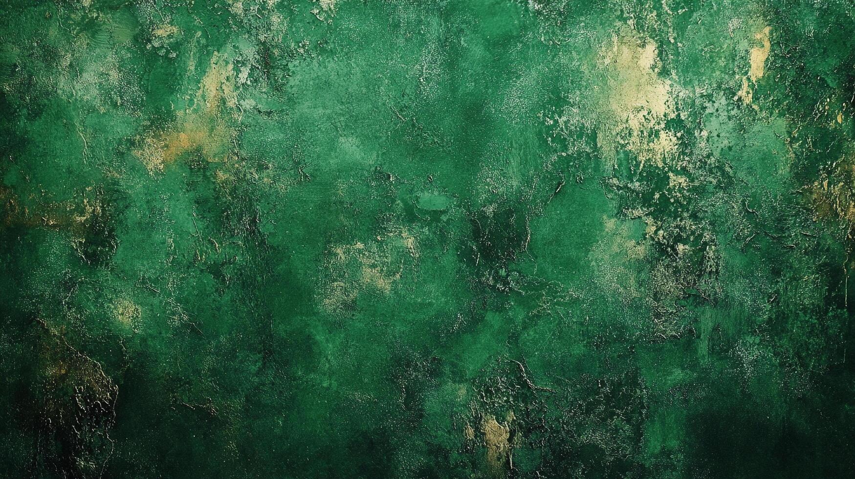 Textured green surface with mottled patterns and highlights, resembling abstract art or a natural, organic texture, full of depth and character. photo