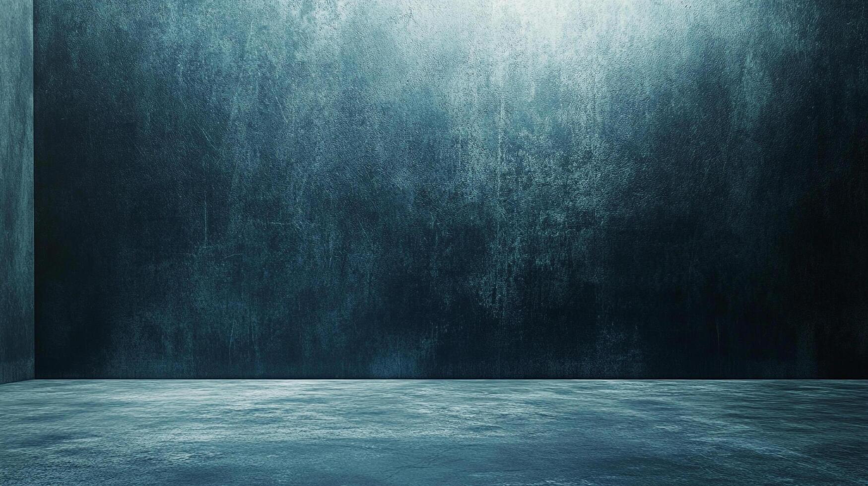 A dimly lit, textured room with a weathered wall and floor, evoking a sense of mystery and age. Great background for display or text photo