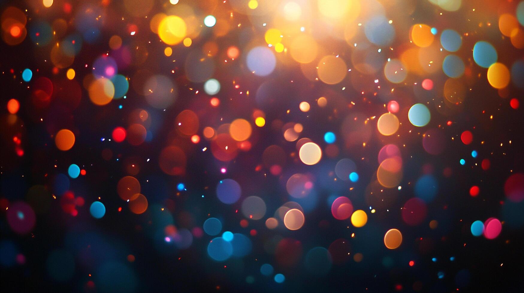 A vibrant display of defocused light featuring a variety of colors and shapes in a festive abstract backdrop. Warm and cool tones present. photo
