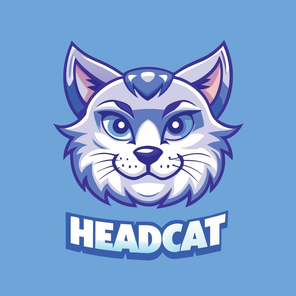 Cartoon Illustration of a Cat Mascot Character with Logo Design vector