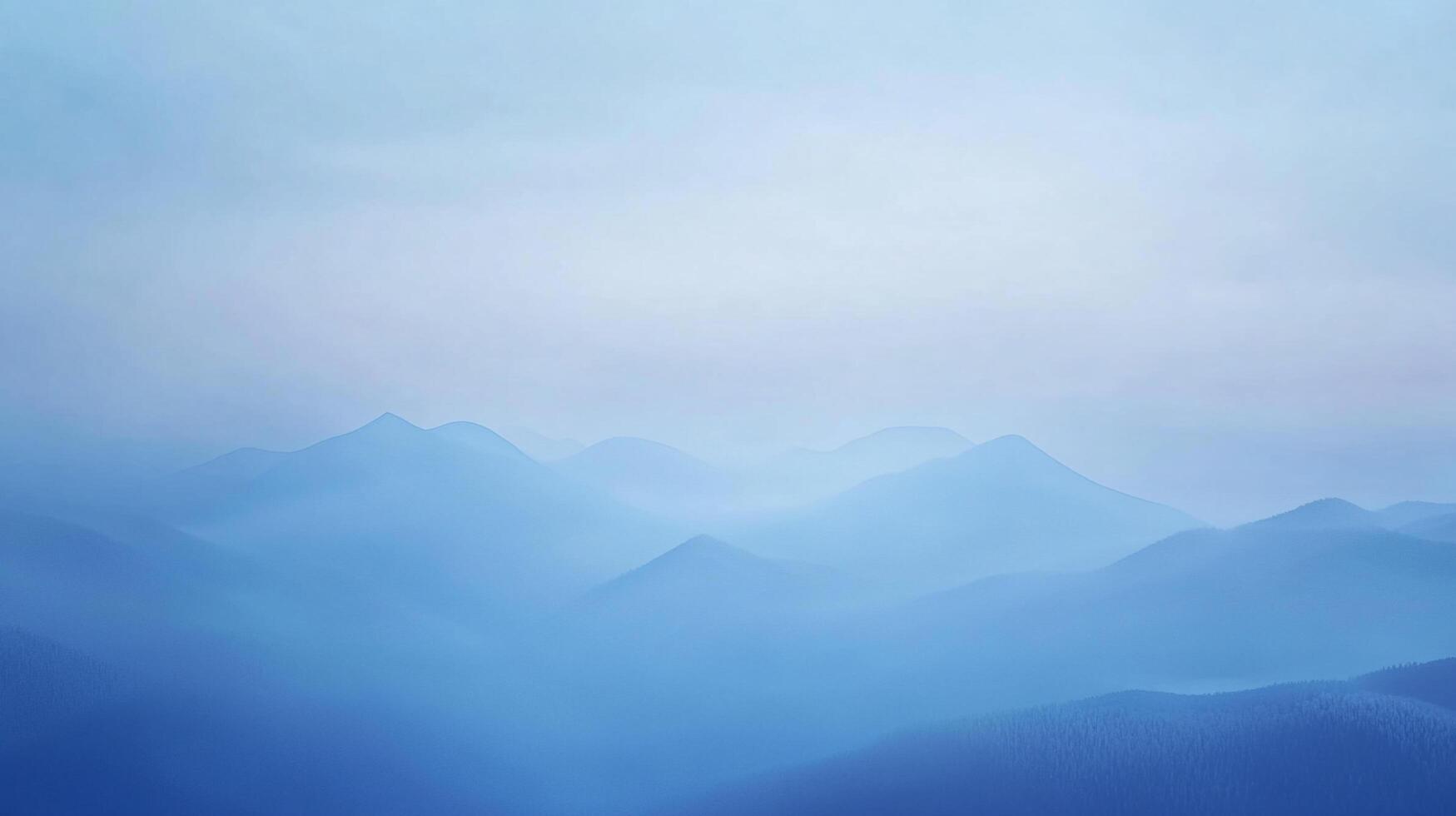 Serene blue mountain range fading into a misty horizon, creating a sense of tranquility and natural beauty. Ethereal view. photo