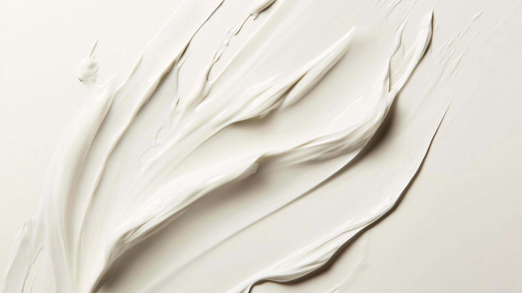 Creamy texture background with diagonal strokes of a white substance, ideal for skincare or cosmetic applications showcasing smooth consistency. photo