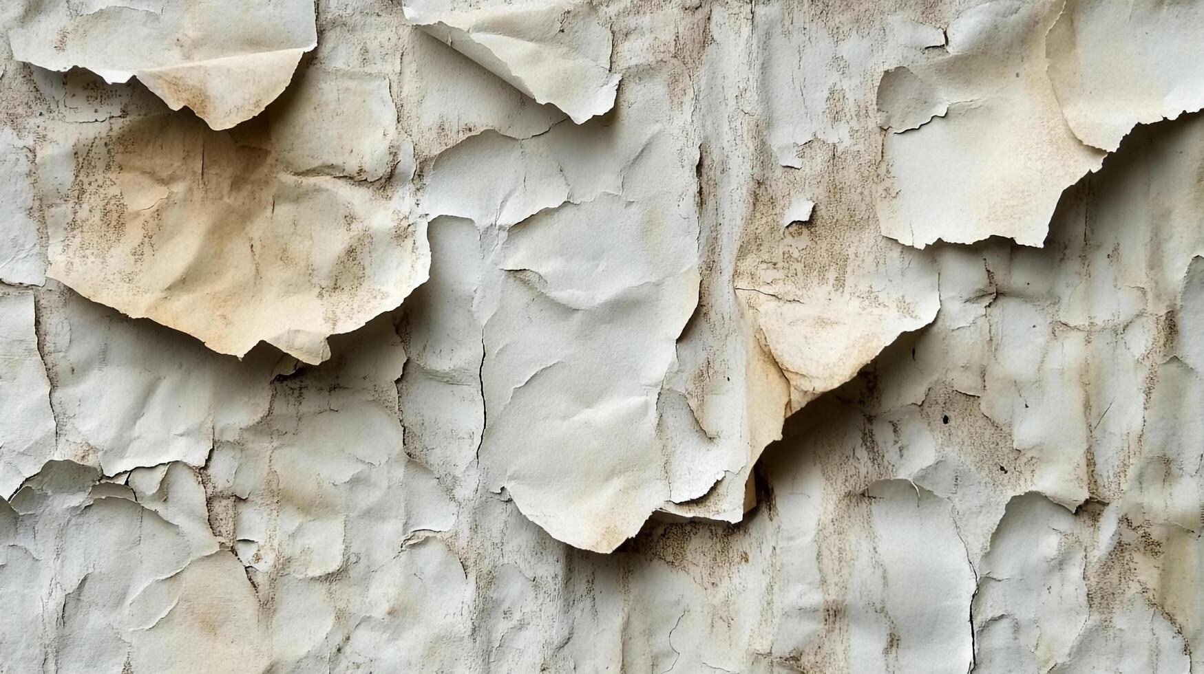 Distressed textured wall with layers of peeling paint, exposing aged and weathered surfaces. Rustic charm with a vintage vibe. photo