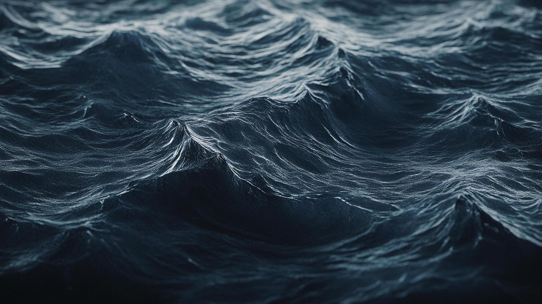 Dark blue ocean with small waves, creating patterns of light and shadow on the water's surface. Intense and textured nautical scene. photo