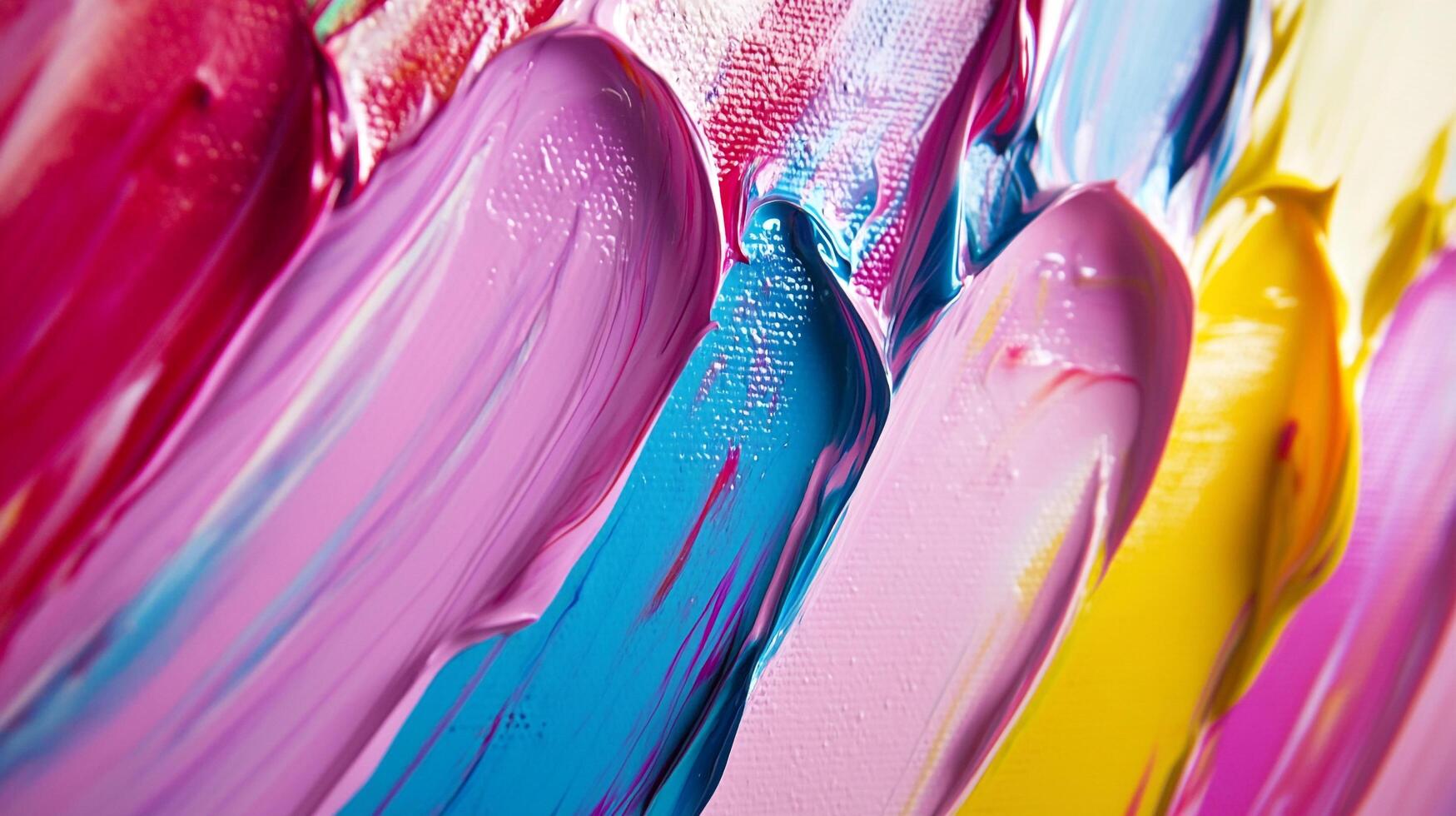 Vibrant strokes of color dance across the canvas in a symphony of textures and hues, creating a captivating abstract artwork. photo