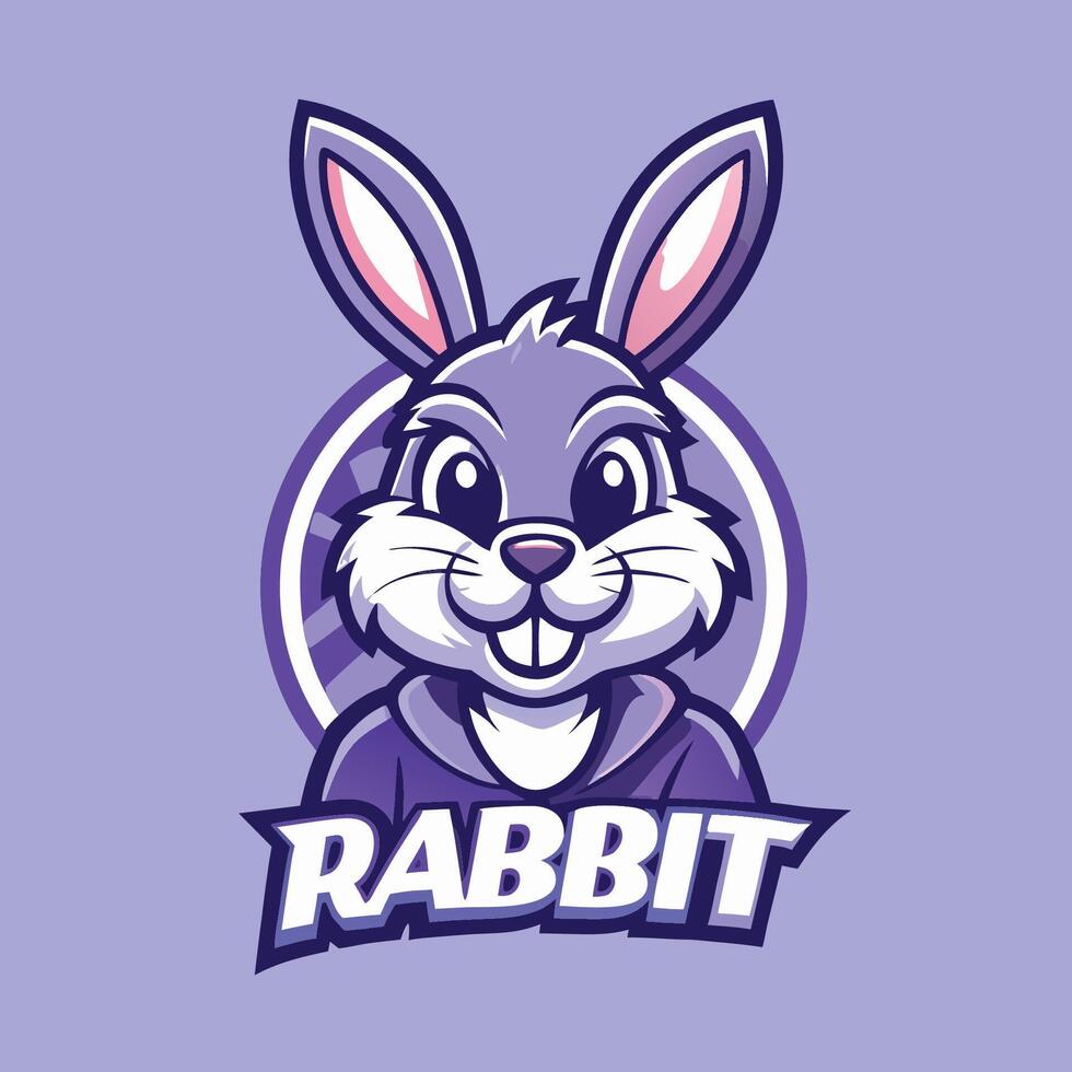 Playful Rabbit Mascot Character with Cartoonish Style and Logo Design vector