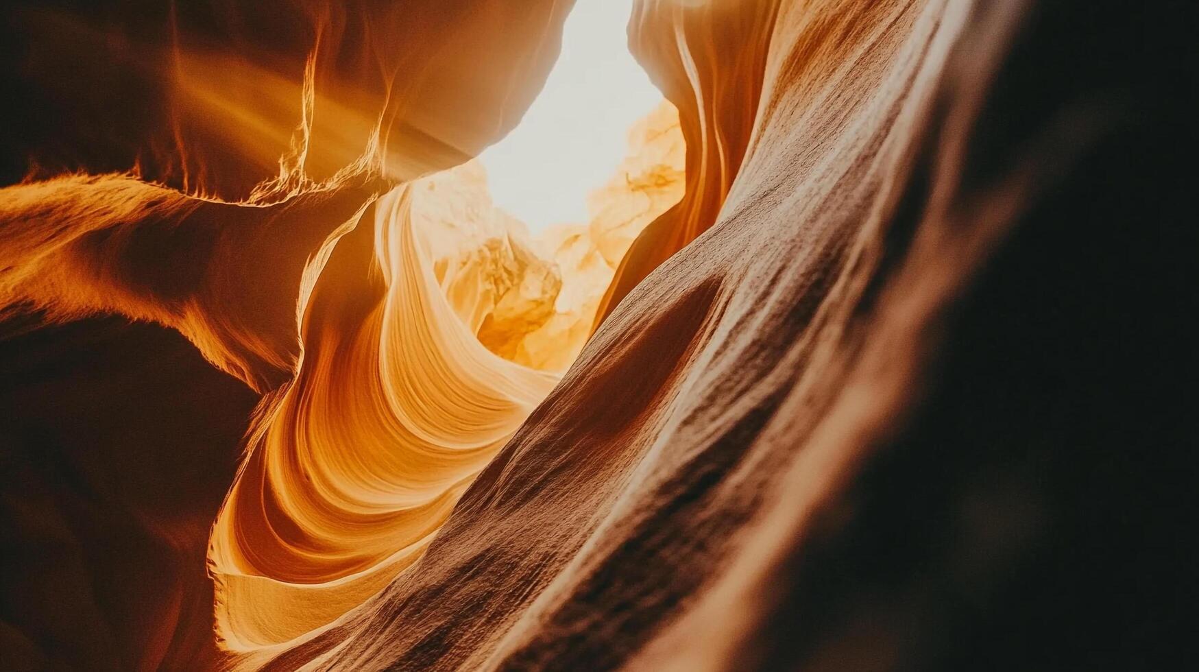 Sunlit canyon with winding sandstone formations. Dramatic lighting and textures create a unique and captivating desert landscape. photo