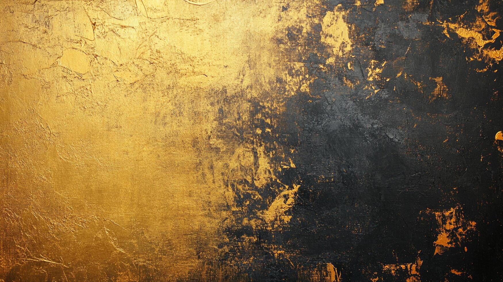 Abstract art featuring textured gold blending into darker hues, creating a visually rich and complex composition. Striking contrast. photo